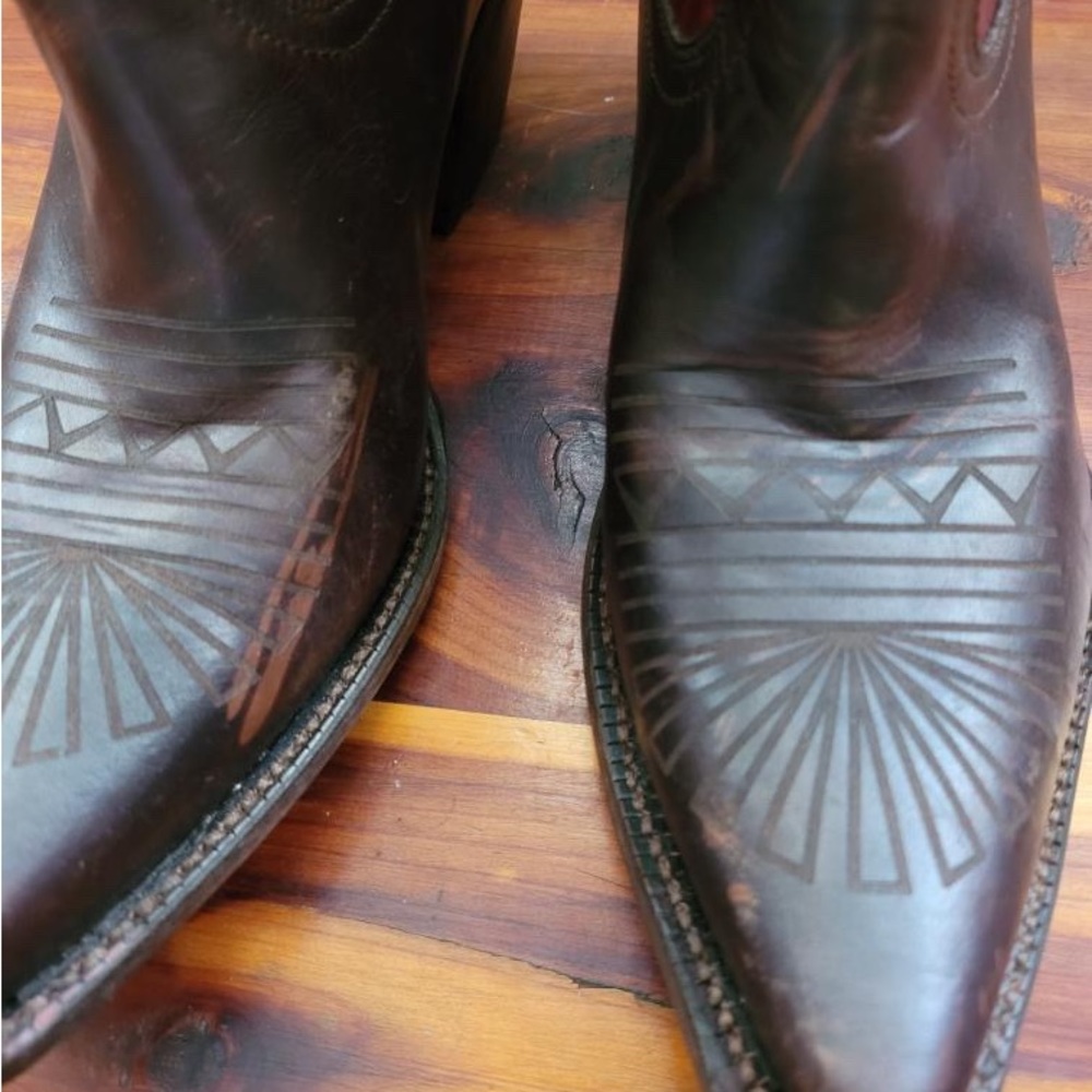 Tony Lama Red/Brown Boots - Picture 3 of 6